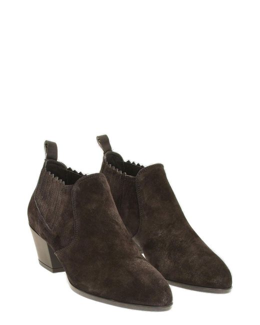 Hogan Brown Block-Heeled Ankle Boots