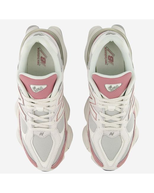 New Balance Gray Sneakers 9060 Pigskin/Mesh Trainers