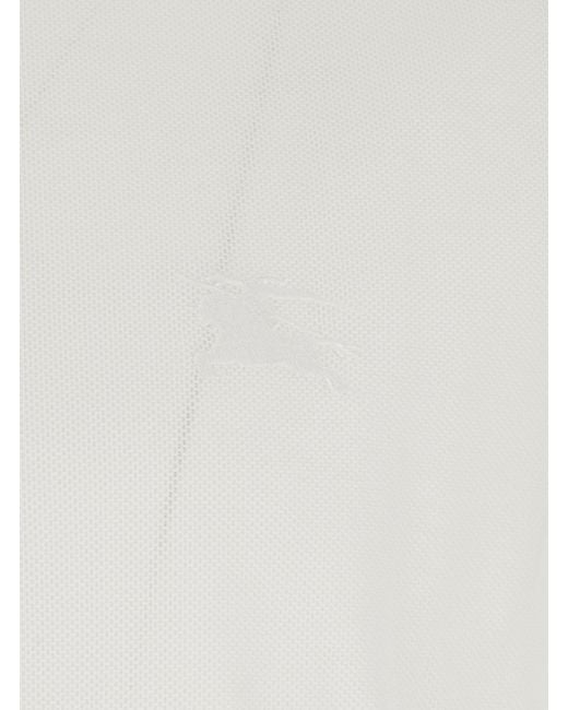 Burberry White Polo Shirt Eddie Cotton T-Shirts for men