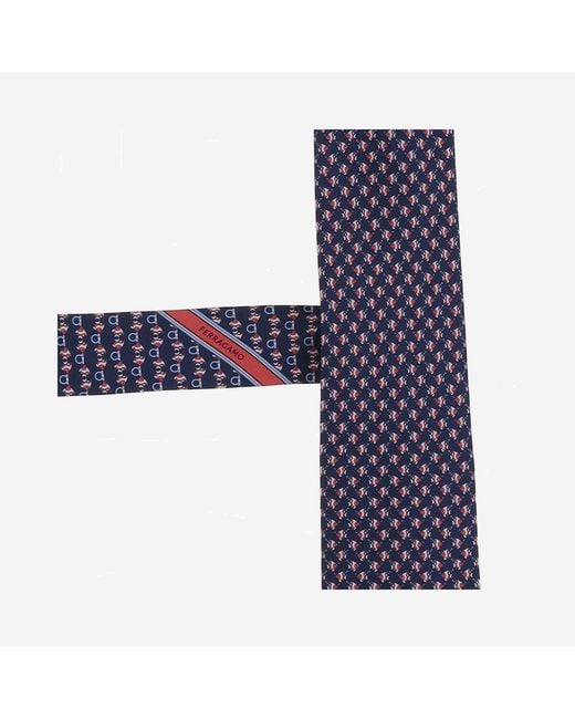 Ferragamo Blue Silk Tie Ties & Bow for men