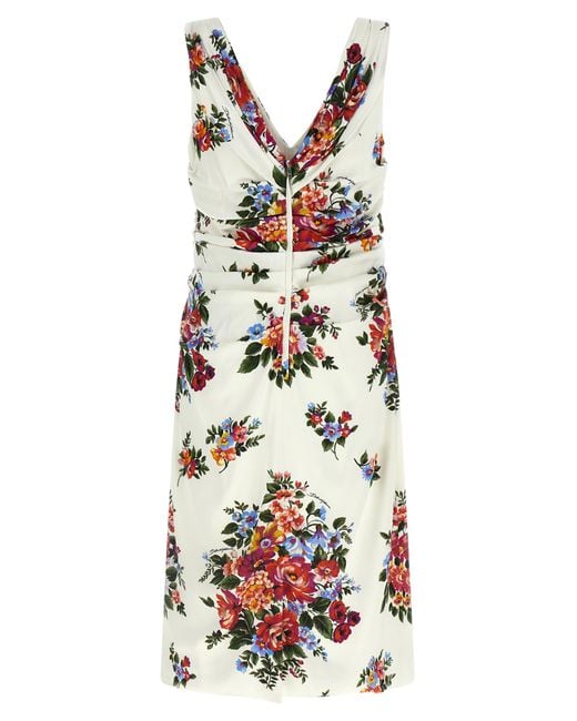 Dolce & Gabbana White 'Mazzo Di Fiori' Dress