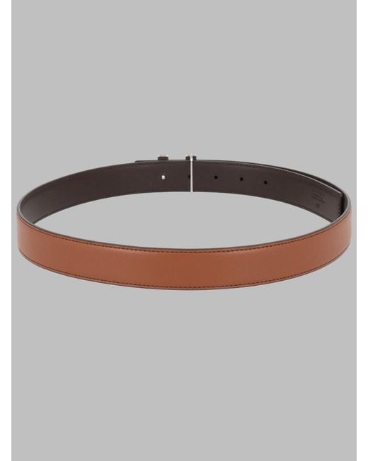 Hogan Gray Leather T-Buckle Belt Calfskin