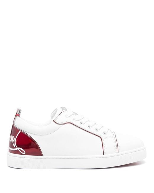 Christian Louboutin White Fun Louise Junior Leather Low-Top Trainers