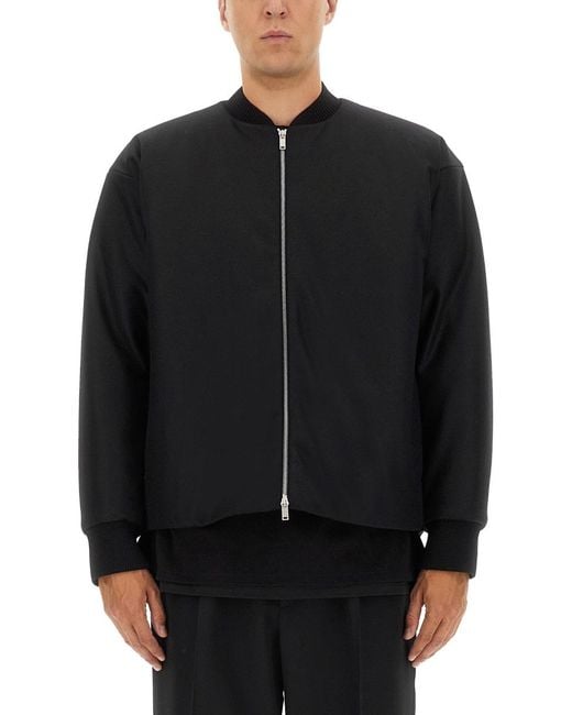Jil Sander Black Wool Bomber for men