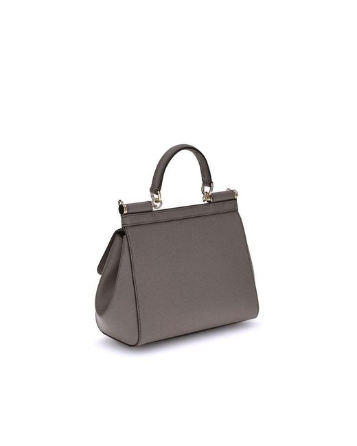 Dolce & Gabbana Gray Leather Shoulder Bag