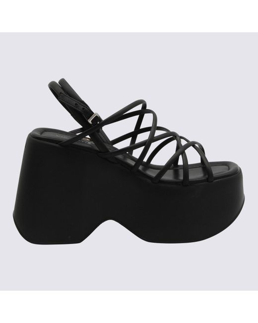 Vic Matié Black Leather Sandals