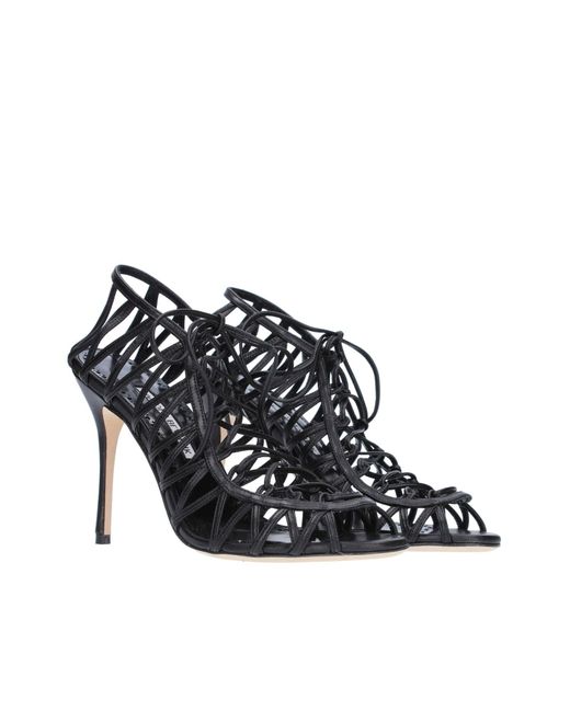 Manolo Blahnik Blue Hamza 105 Leather Sandals