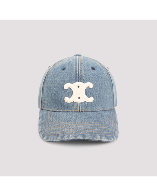 Céline Blue Triomphe Logo-Appliquãd Baseball Cap