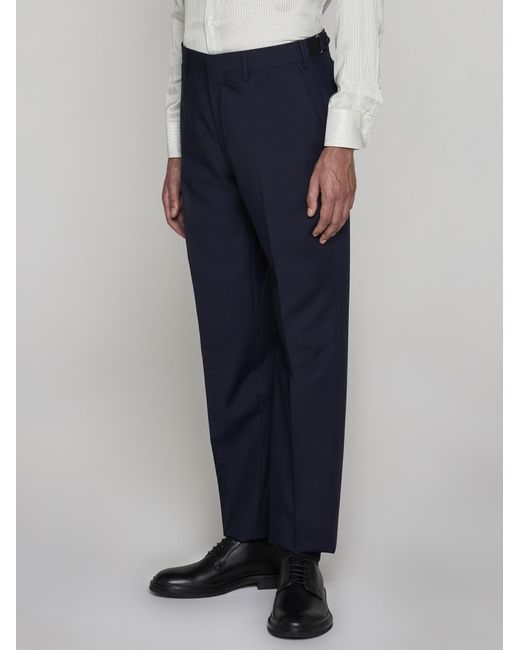 Lardini Blue Mohair Wool Trousers for men