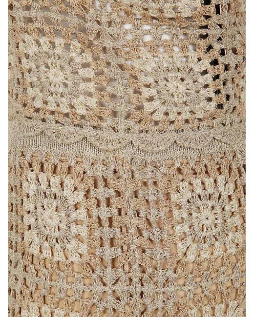 Twin Set Natural Lurex Crochet Set
