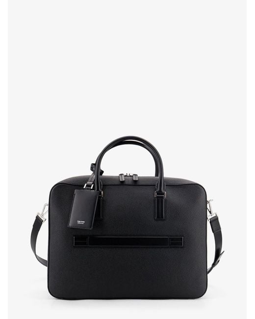 Tom Ford Black Leather Work Bag Laptop & Briefcases for men