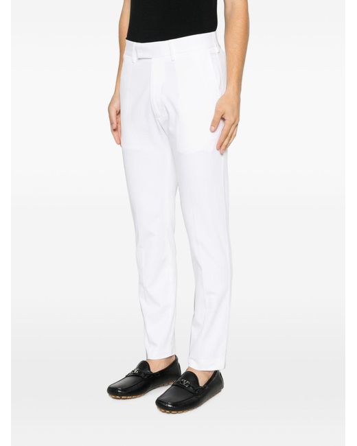 Tom Ford White Stretch Cotton Chino Trousers With Logo Patch On The Back for men