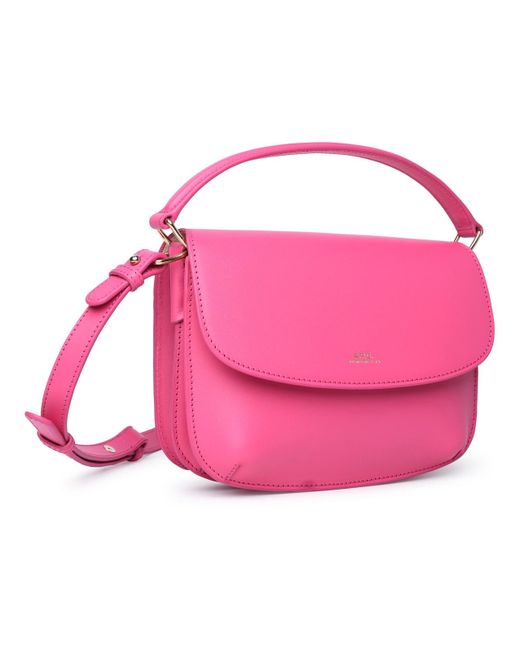 A.P.C. Pink Sarah Mini Fuchsia Leather Bag