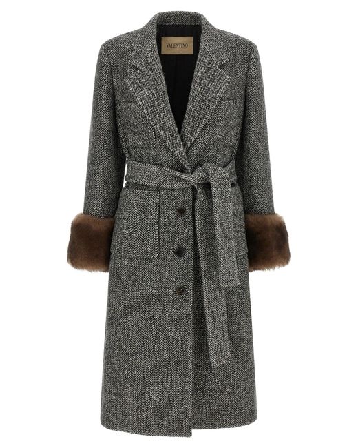 Valentino Garavani Gray Mossi Coat