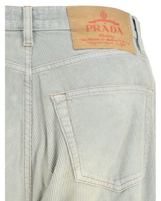 Prada Gray Velvet Pants for men