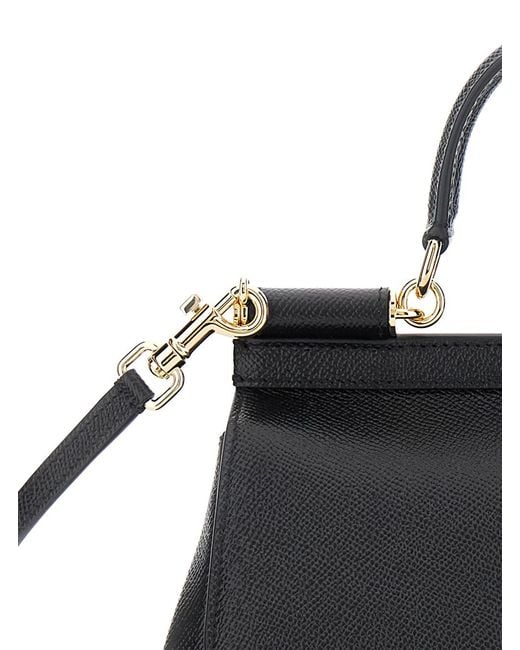 Dolce & Gabbana Black Handbag Sicily Medium Leather Handbags