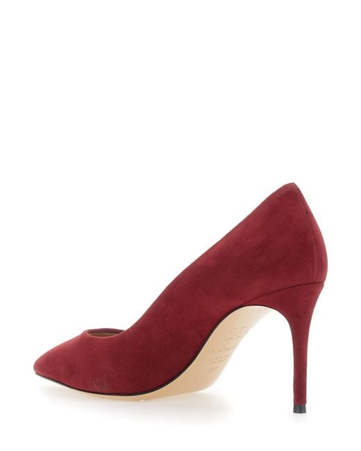 Casadei Red Pumps Suede 80 Mm Heel
