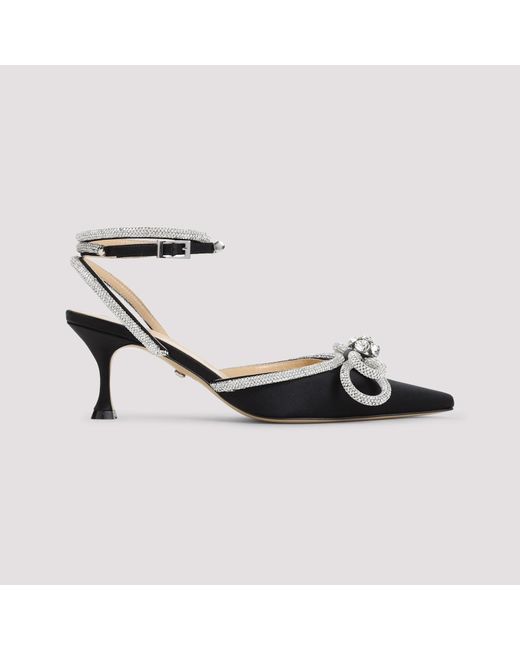 Mach &amp; Mach Black Double Bow 65 Pumps