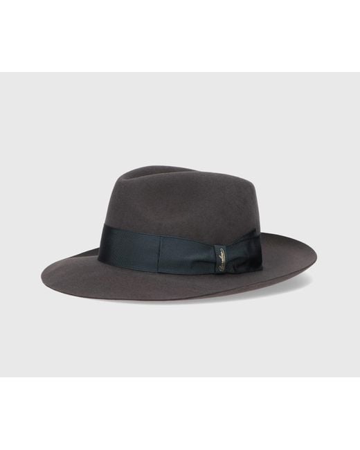 Borsalino Black Alexander Alessandria Felt Wide Brim for men