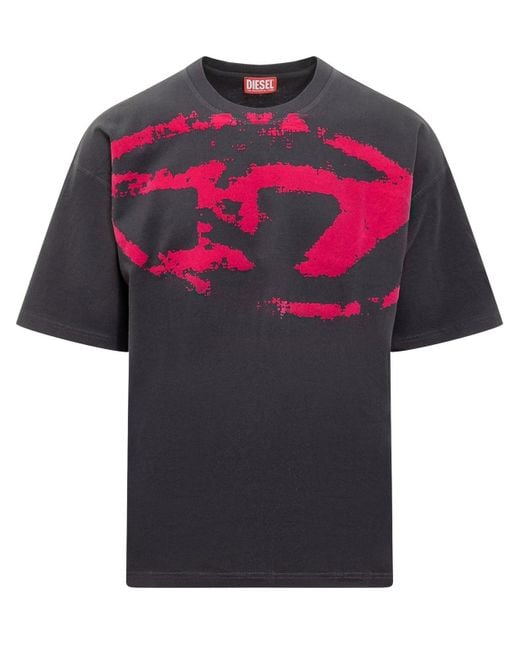 DIESEL Black Oval D Logo T-Shirt for men