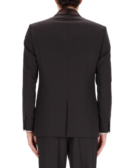 Fendi Black Jacket Single-Breasted Tailored Polyester for men