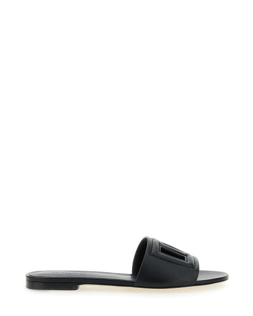 Dolce & Gabbana Dg Cutout Flat in Black | Lyst