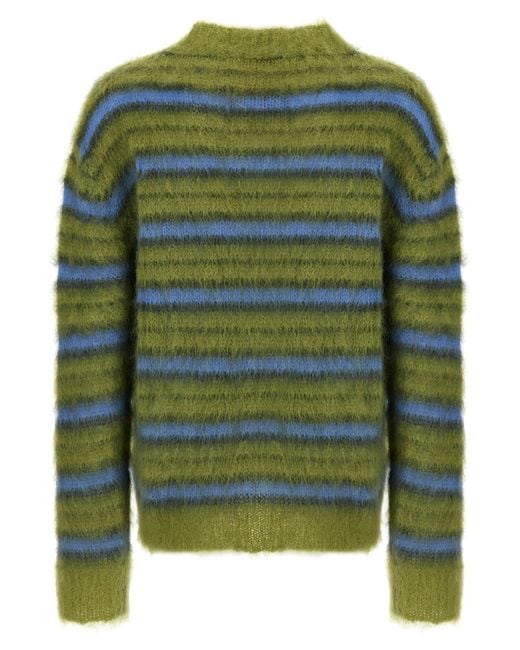 Marni Green Brushed Mohair Sweater for men