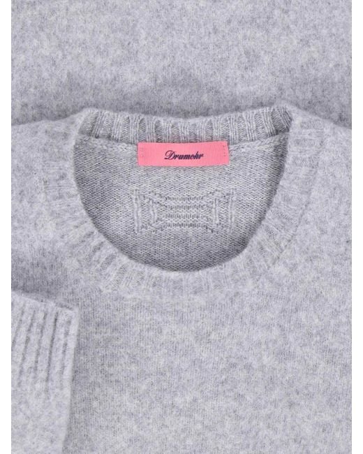Drumohr Gray Sweaters Lambswool for men