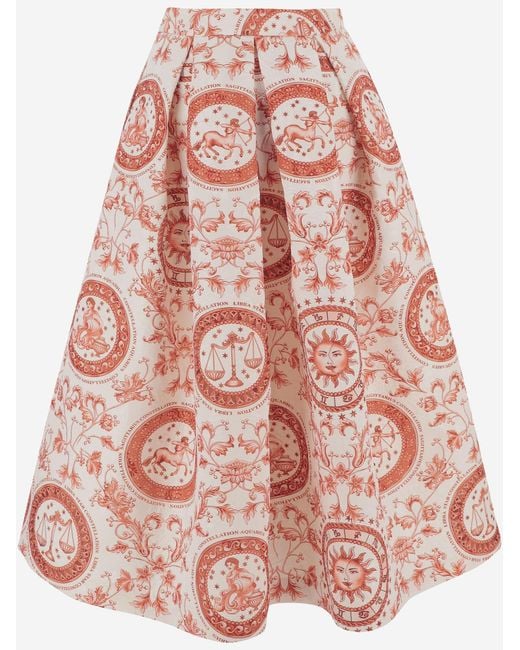 Lunatica Milano Pink Flared Skirt Polyester