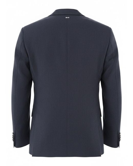 Herno Blue Linen Jacket Viscose Elastane for men