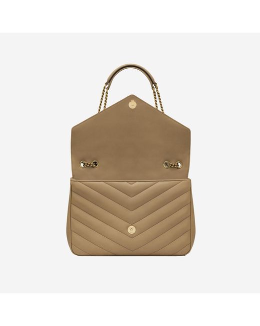 Saint Laurent Natural Large Quilted Lamb Leather Bag Shoulder