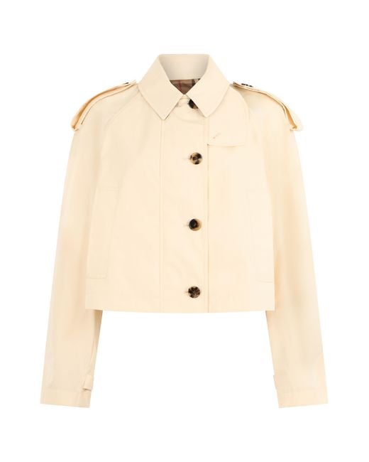 Burberry Natural Cropped Cotton Jacket