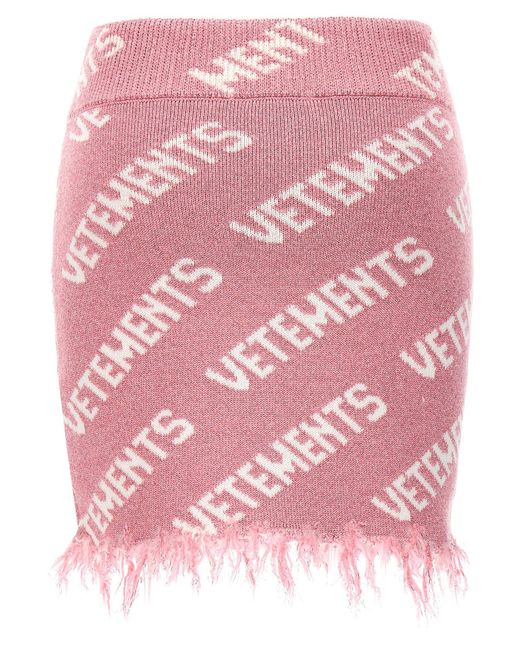 Vetements Pink 'Iconic Lurex Monogram' Skirt