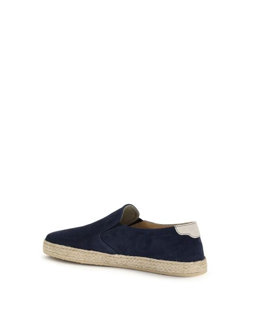 Brunello Cucinelli Blue Suede Sneakers for men