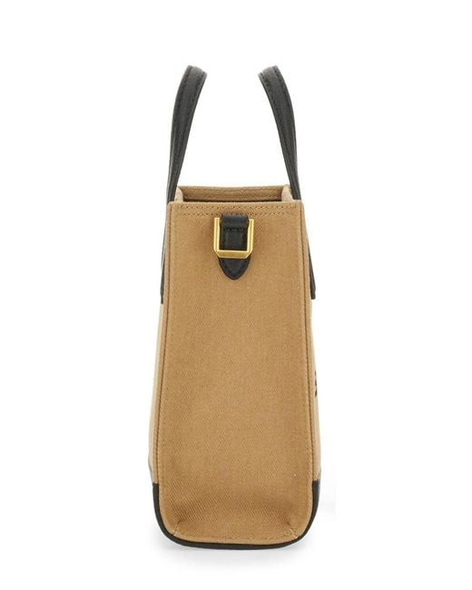 Bally Natural Logo Bag Organic Cotton Handbags