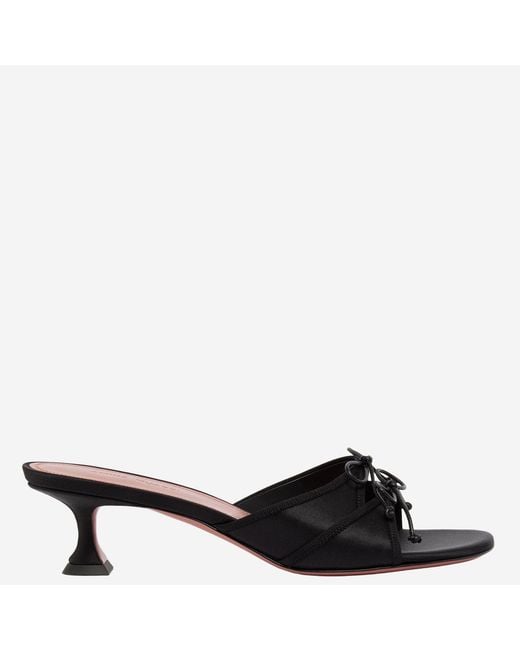 AMINA MUADDI Black Sandals Eleonora Slipper Silk