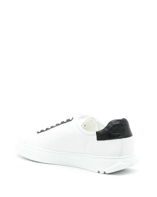 Ferragamo White Leather Lace Up Trainers Sneakers for men