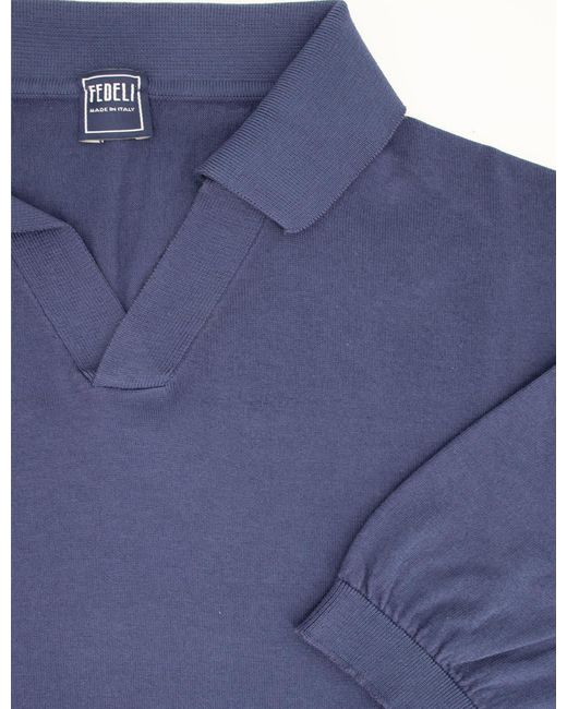 Fedeli Blue Polo for men