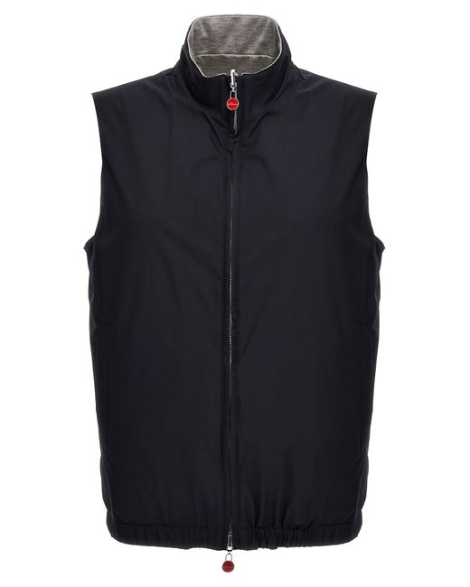 Kiton Blue Reversible Vest Gilet for men