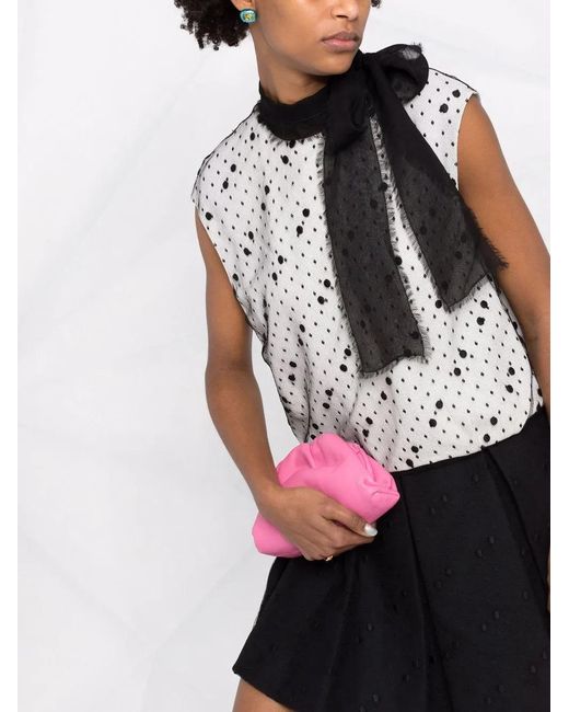 Valentino Black Pussy-Bow Polka Dot Dress