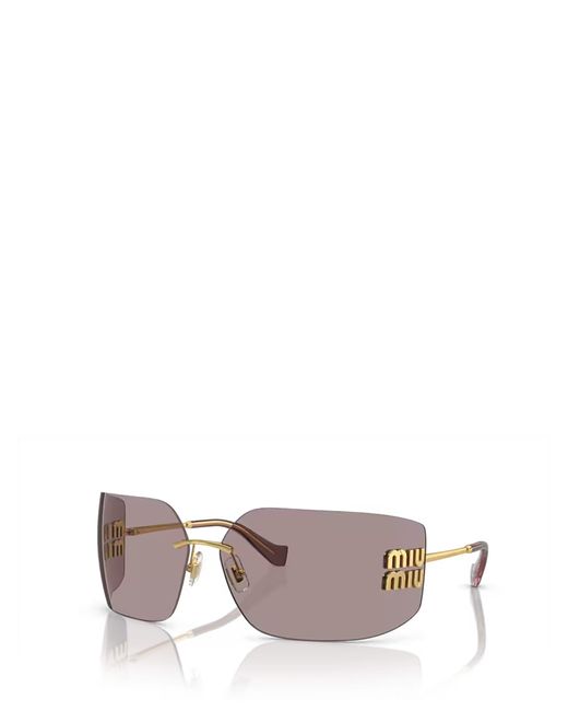 Miu Miu Pink Mu 54ys Square-frame Metal Sunglasses