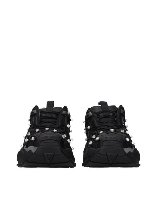 Versace Black Fabric Sneakers for men