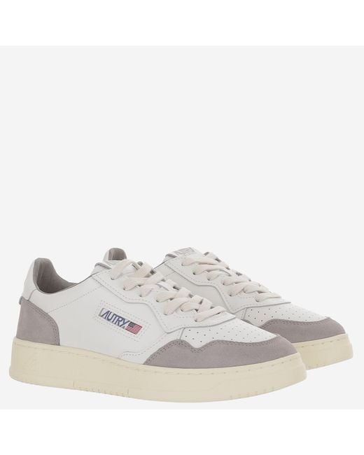 Autry White Low-Top Leather Sneakers Trainers for men