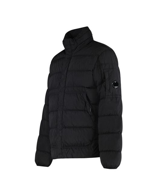 C P Company Black Techno-Nylon Down Jacket for men