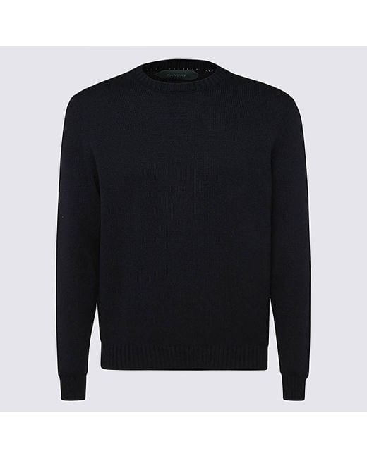 Zanone Black Virgin Wool Sweater for men