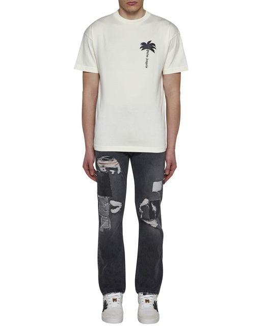 Palm Angels White Palm Tree Graphic T for men
