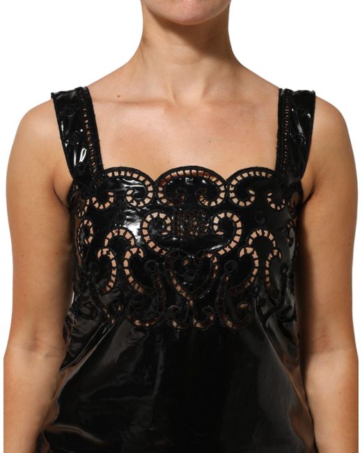 Dolce & Gabbana Black Ruffled V-Neck Silk Maxi Dress