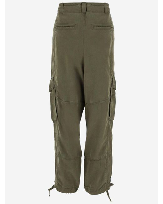 Ralph Lauren Green Lyocell And Linen Cargo Pants