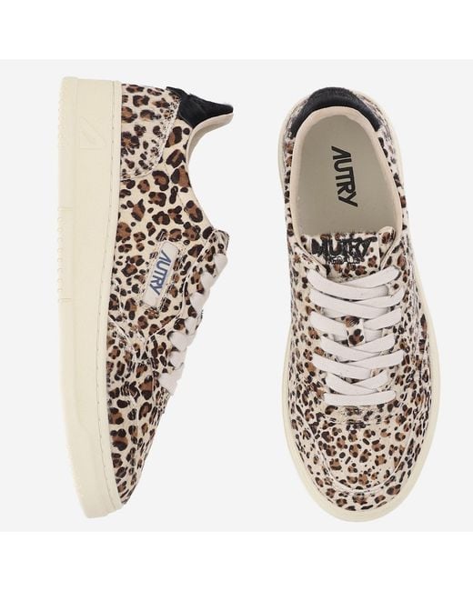 Autry Gray Sneakers Medalist Low Pony Skin Cow Leather Trainers