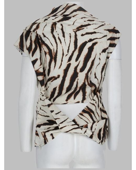 Ganni Gray Organic Cotton Top Tops